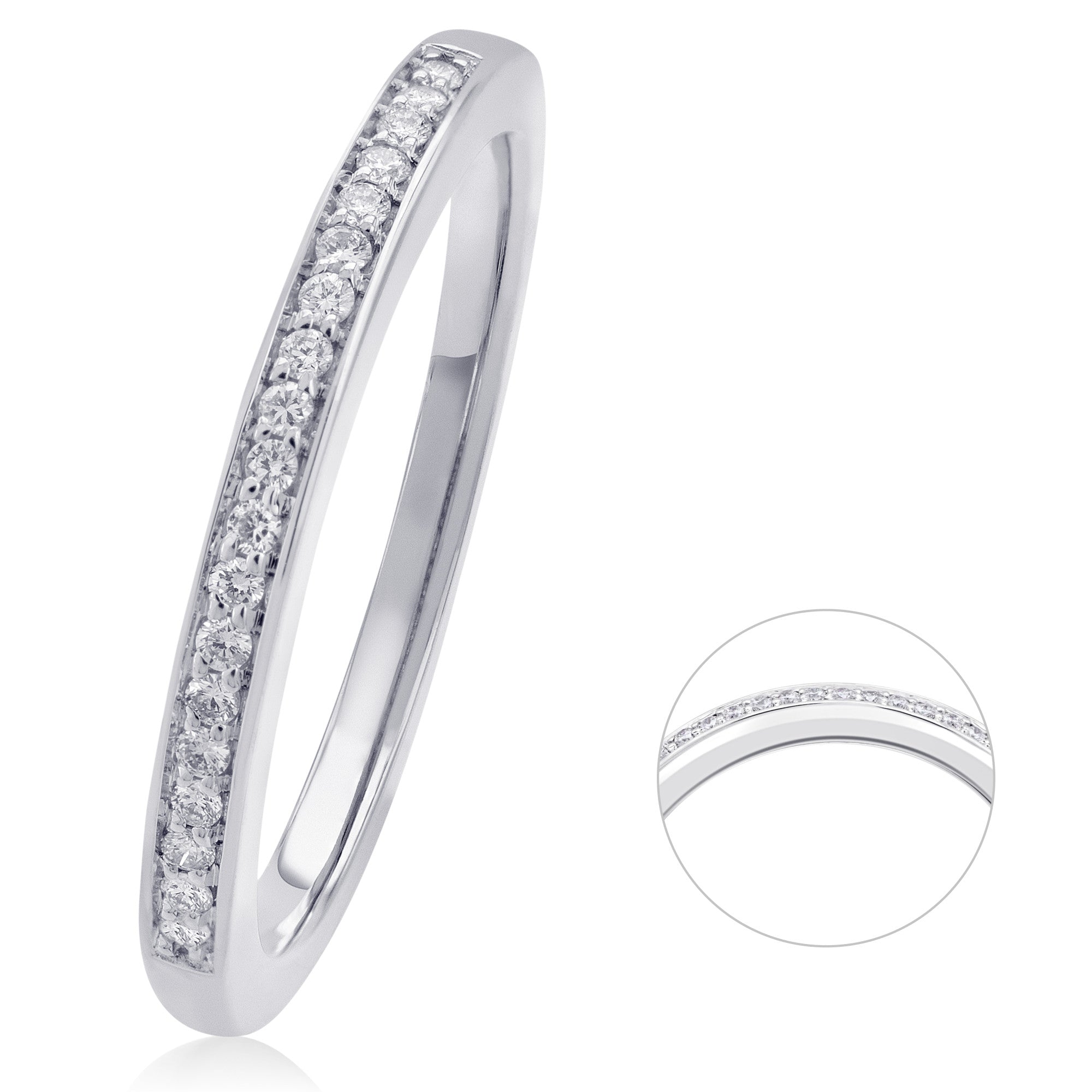 0.09 ct Diamant Brillant Memoire Ring aus 585er Weißgold von ONE ELEMENT – Bild 1