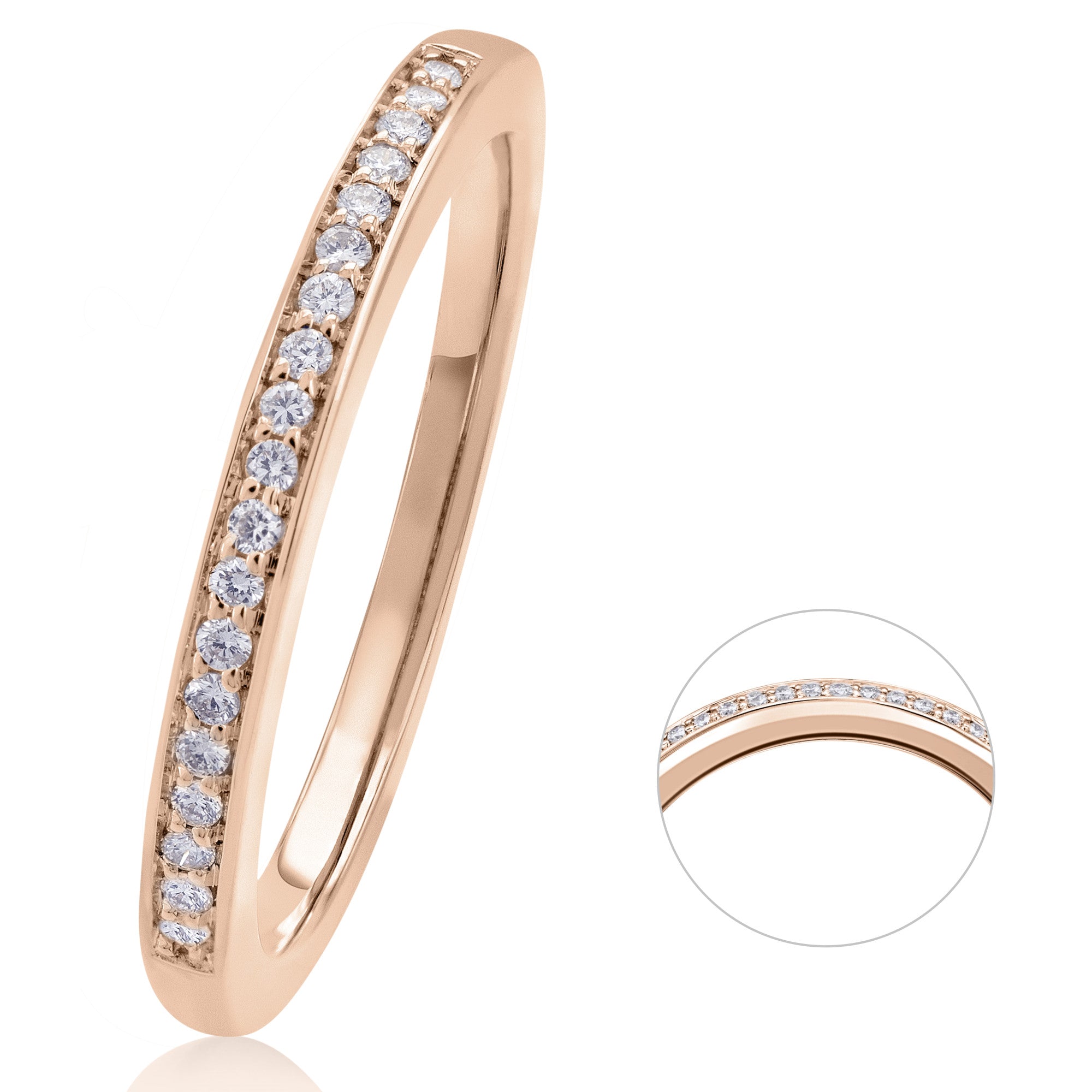 0.09 ct Diamant Brillant Memoire Ring 585er Rotgold von ONE ELEMENT – Bild 1