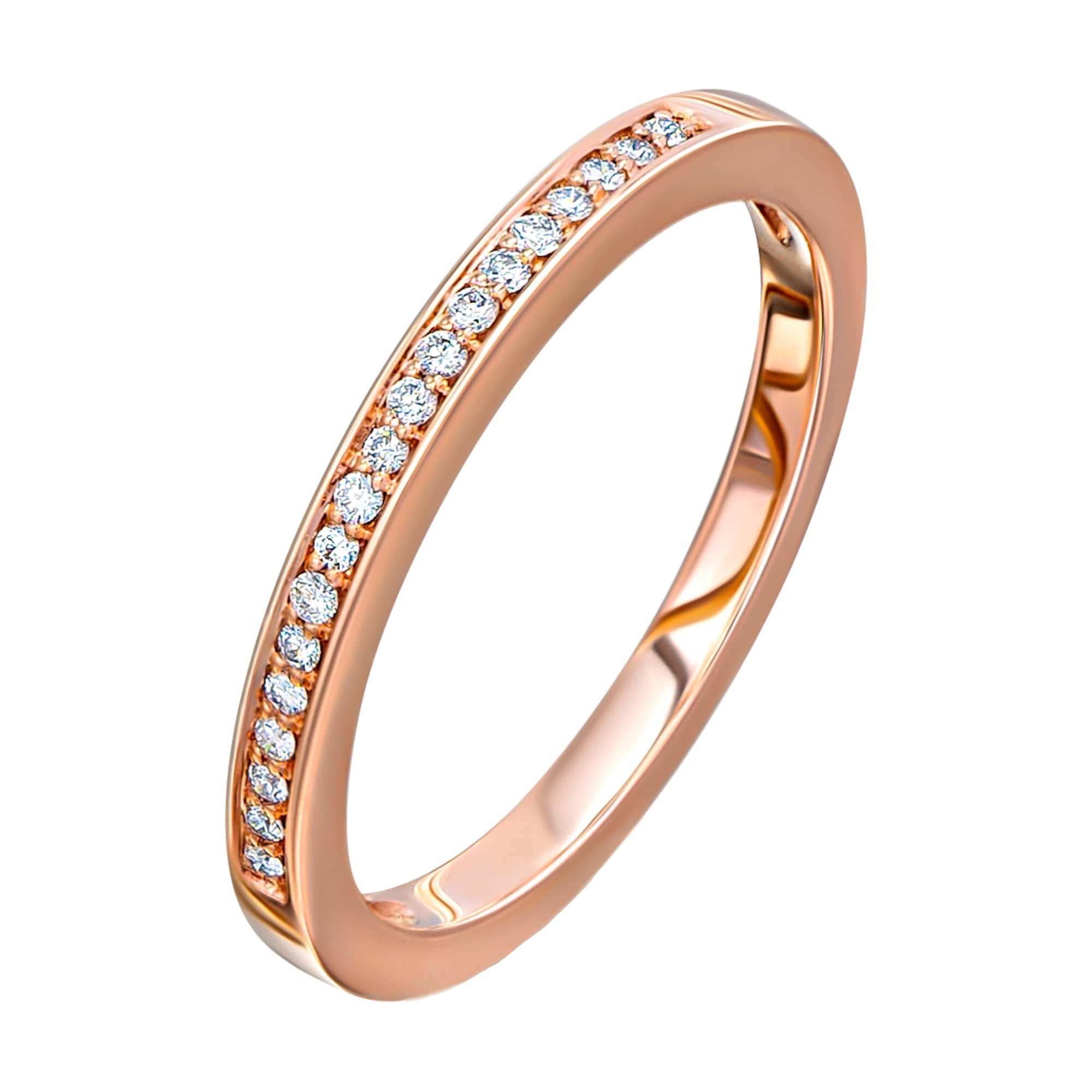 0.09 ct Diamant Brillant Memoire Ring 585er Rotgold von ONE ELEMENT – Bild 2