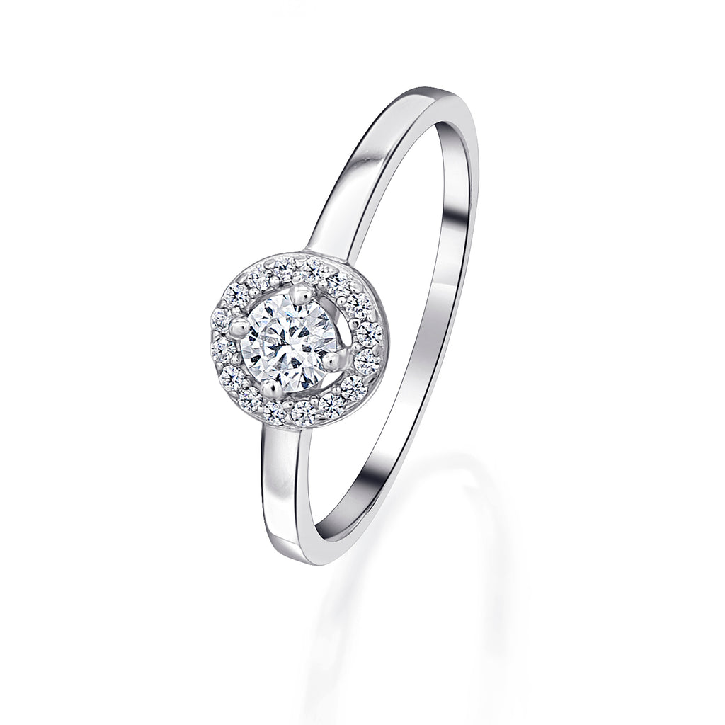 0,26 ct Diamant Brillant Invisible Ring aus 585er Weißgold von ONE ELEMENT – Bild 1