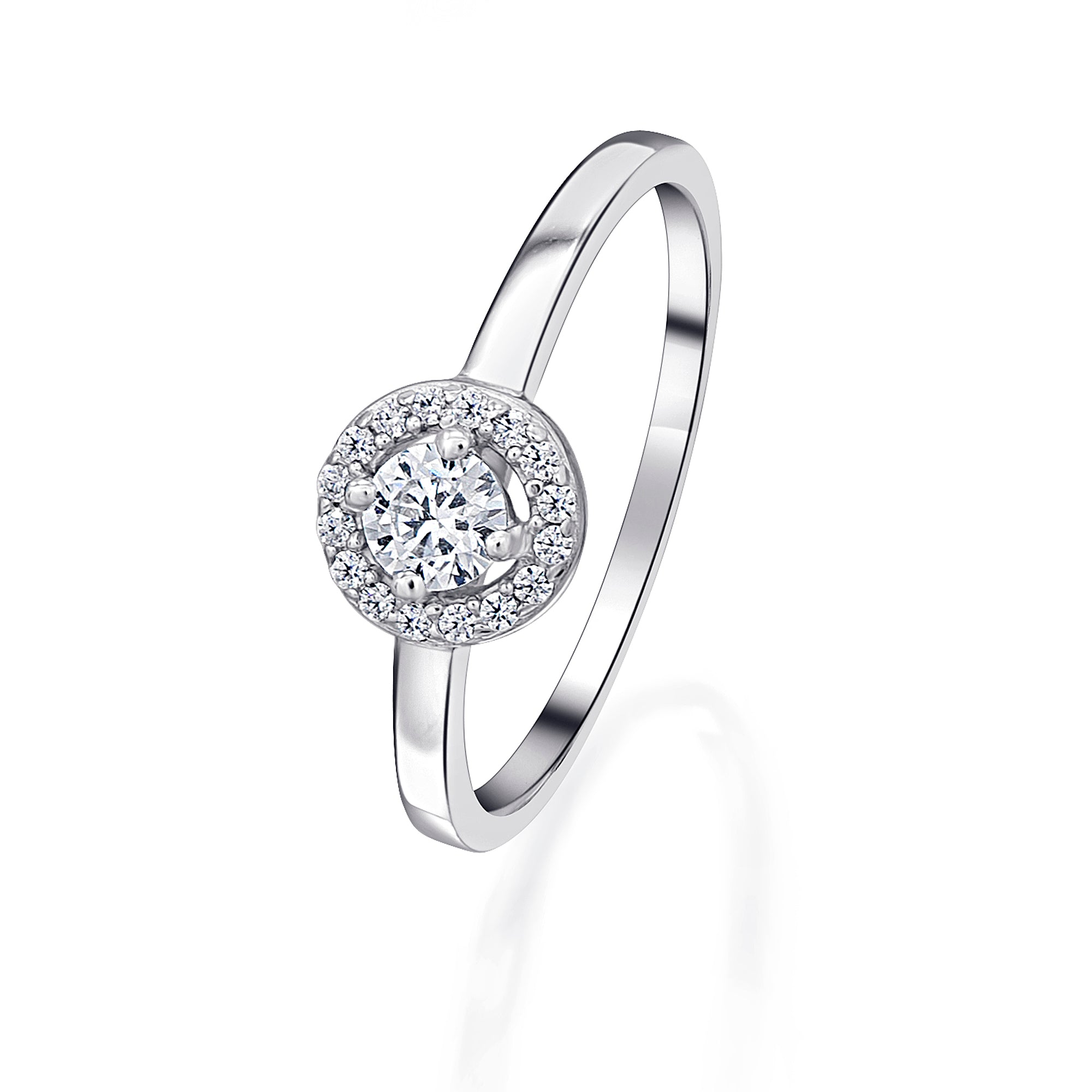 0,26 ct Diamant Brillant Invisible Ring aus 585er Weißgold von ONE ELEMENT – Bild 1