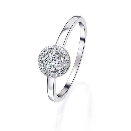 0,26 ct Diamant Brillant Invisible Ring aus 585er Weißgold von ONE ELEMENT – Bild 1