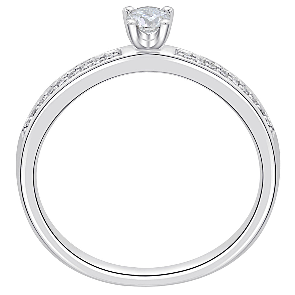 0,15 ct Diamant Brillant Memoire mit Center Ring aus 585er Weißgold von ONE ELEMENT – Bild 2