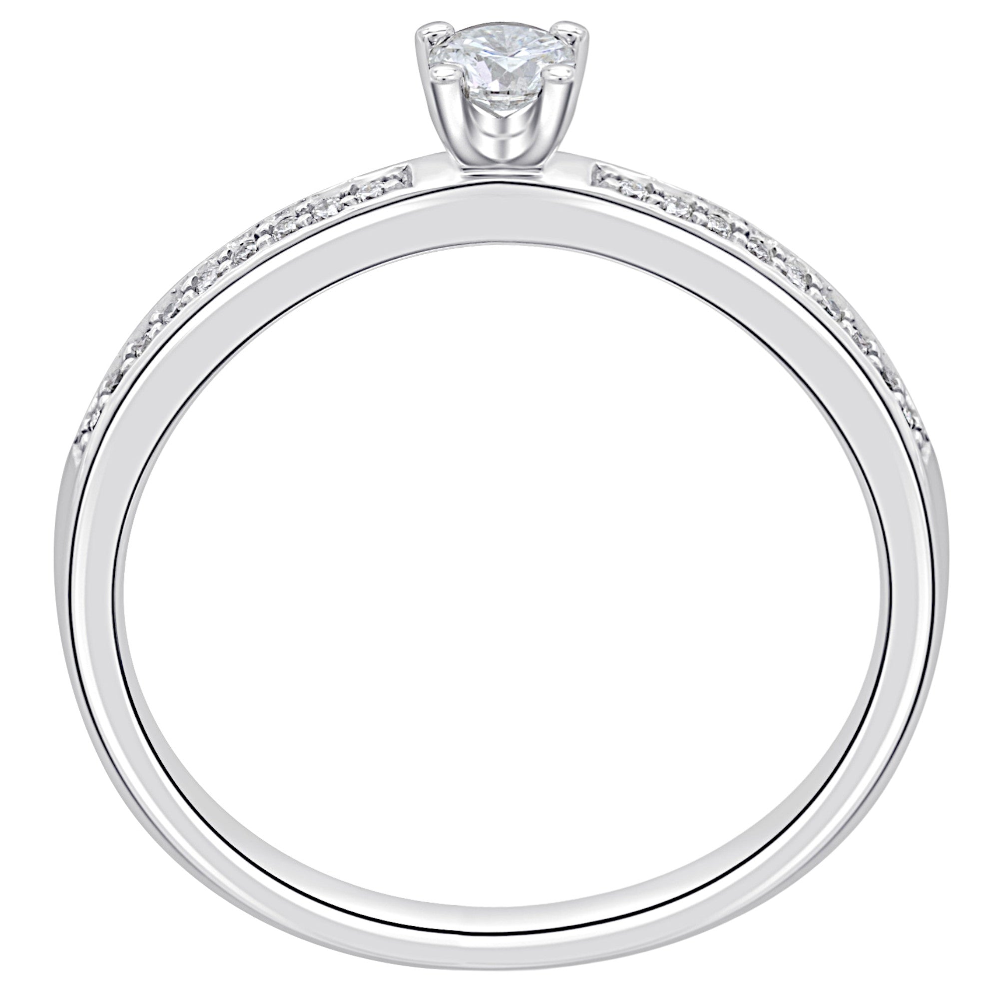 0,15 ct Diamant Brillant Memoire mit Center Ring aus 585er Weißgold von ONE ELEMENT – Bild 2