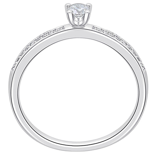 0,20 ct Diamant Brillant Memoire mit Center Ring aus 585er Weißgold von ONE ELEMENT – Bild 2