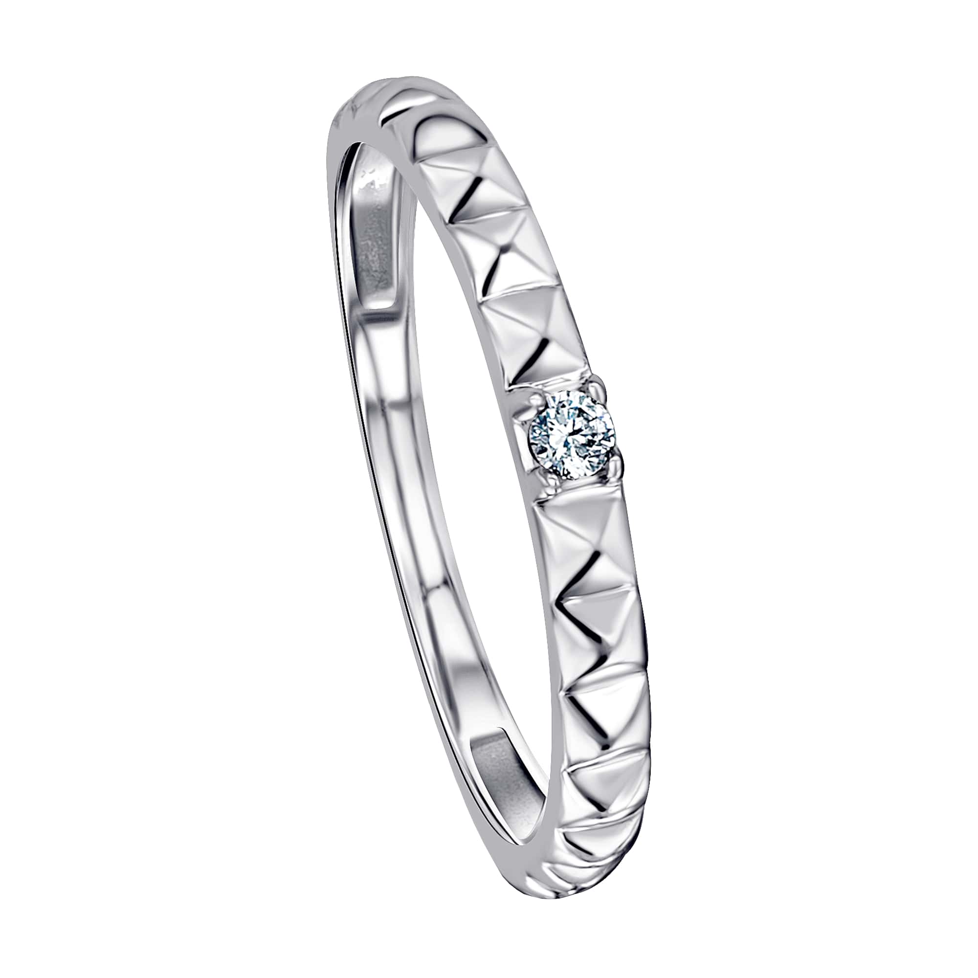 0,04 ct Diamant Brillant Ring aus 585er Weißgold von ONE ELEMENT – Bild 1