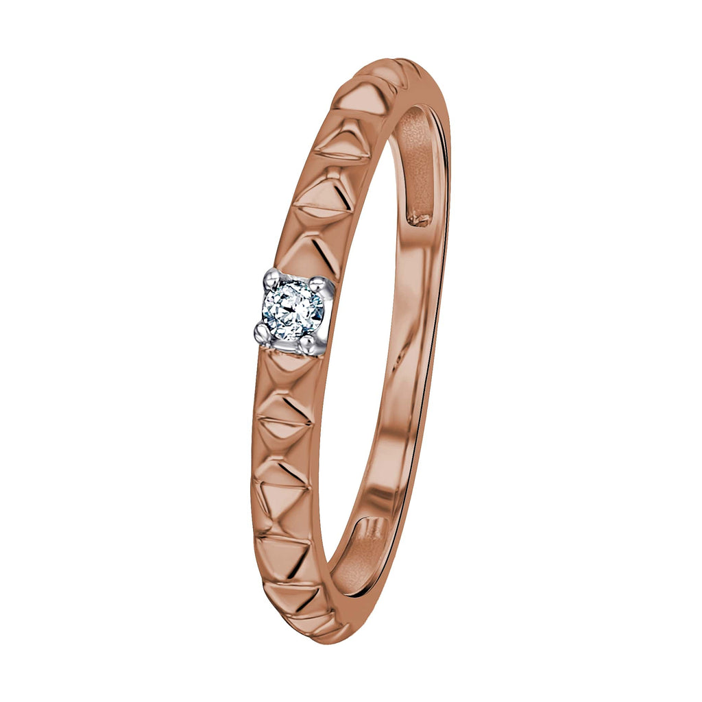 0,04 ct Diamant Brillant Ring 585er Roségold von ONE ELEMENT – Bild 1