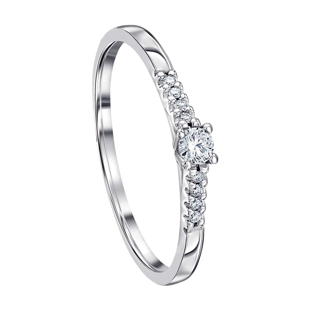 0.1 ct Diamant Brillant Memoire mit Center Ring aus 585er Weißgold von ONE ELEMENT – Bild 1