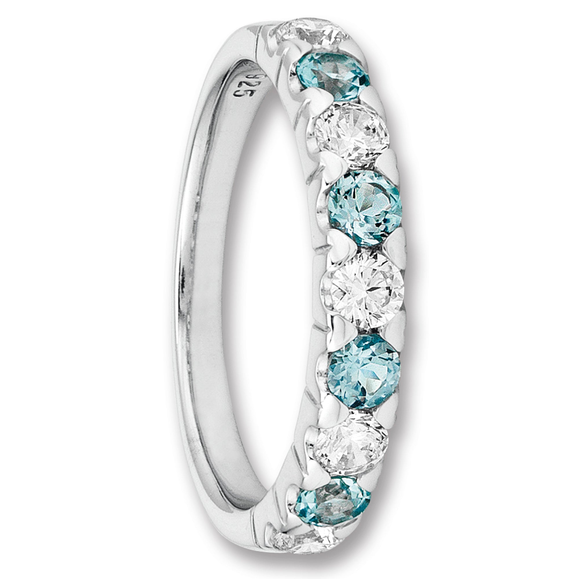 Zirkonia & Blau Topas Ring aus 925er Silber von ONE ELEMENT – Bild 1