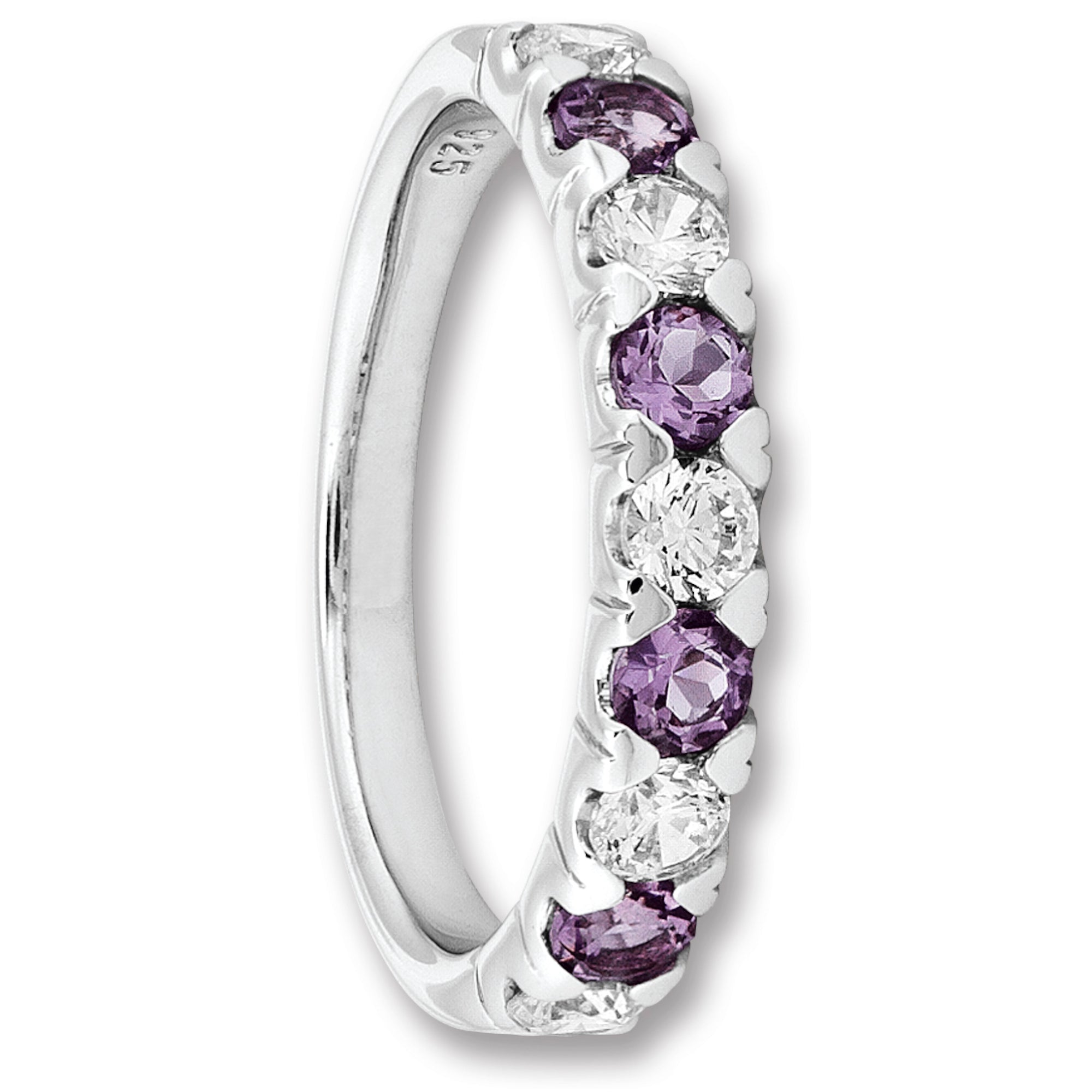Zirkonia & Amethyst Ring aus 925er Silber von ONE ELEMENT – Bild 1