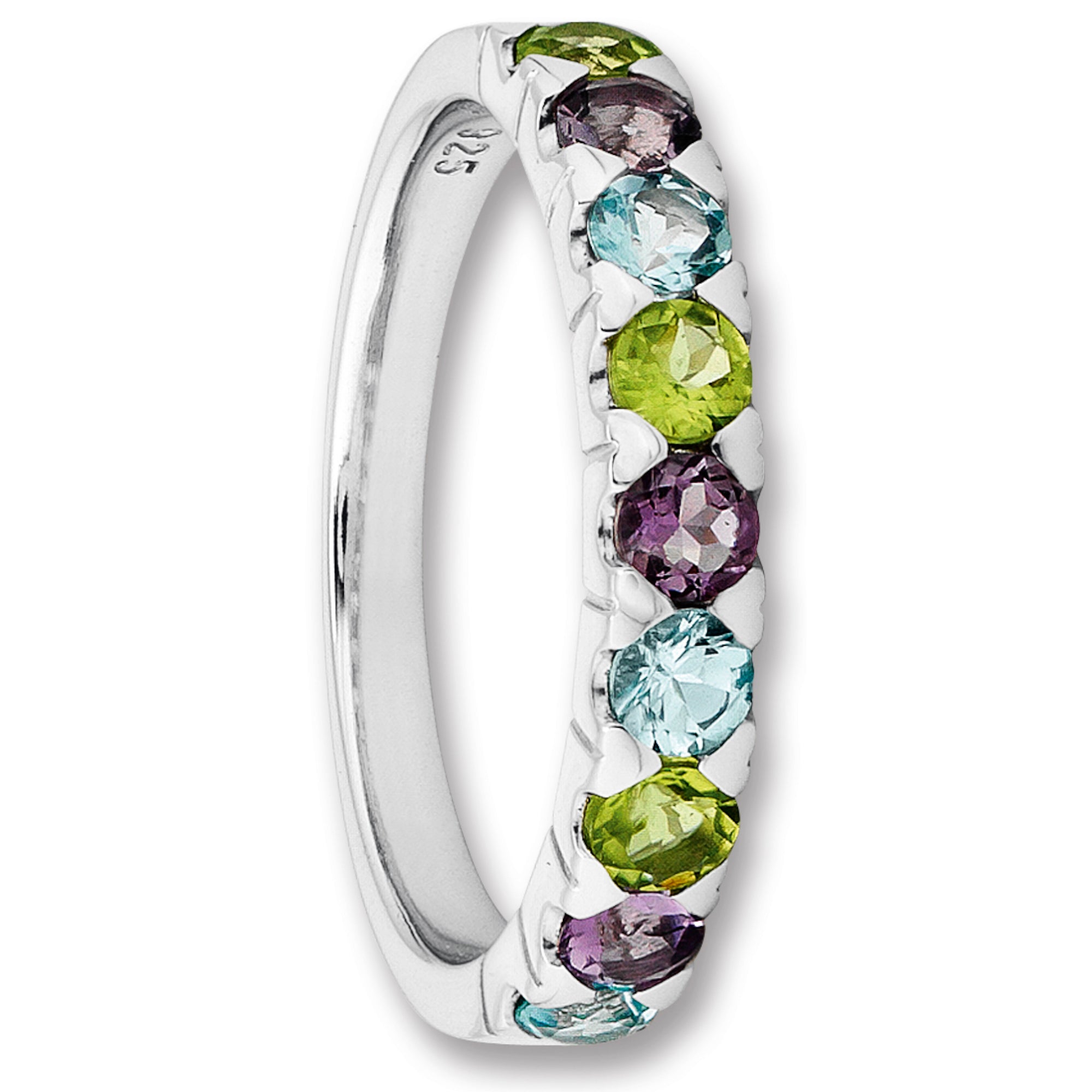 Amethyst & Peridot & Blau Topas Ring aus 925er Silber von ONE ELEMENT – Bild 1