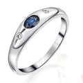 0,03 ct Diamant Brillant Safir Ring aus 585er Weißgold von ONE ELEMENT – Bild 1