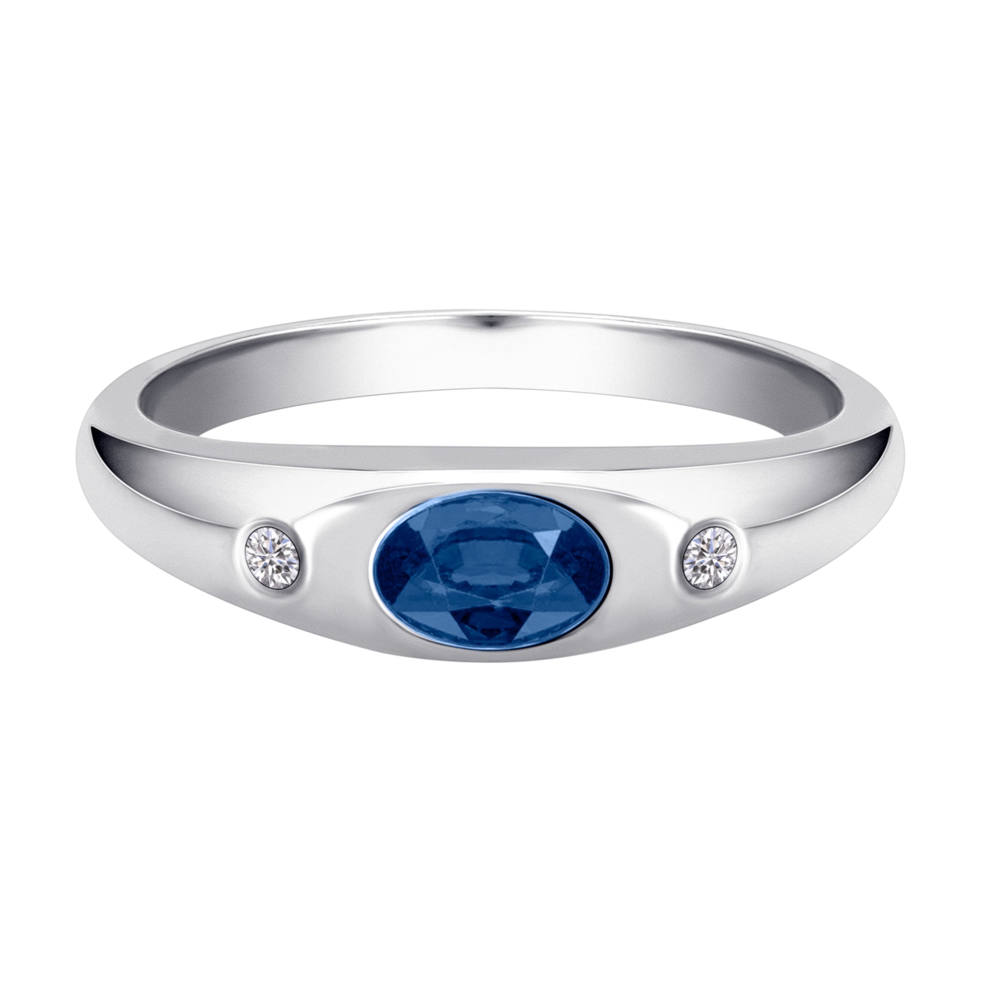 0,03 ct Diamant Brillant Safir Ring aus 585er Weißgold von ONE ELEMENT – Bild 2