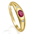 0,03 ct Diamant Brillant Rubin Ring aus 585er Gelbgold von ONE ELEMENT – Bild 1