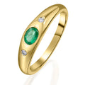 0,03 ct Diamant Brillant Smaragd Ring aus 585er Gelbgold von ONE ELEMENT – Bild 1