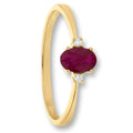 0.02 ct Diamant Brillant Rubin Ring aus 585er Gelbgold von ONE ELEMENT – Bild 1