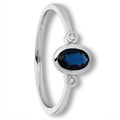 0.02 ct Diamant Brillant Safir Ring aus 585er Weißgold von ONE ELEMENT – Bild 1