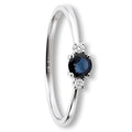 0.03 ct Diamant Brillant Safir Ring aus 585er Weißgold von ONE ELEMENT – Bild 1
