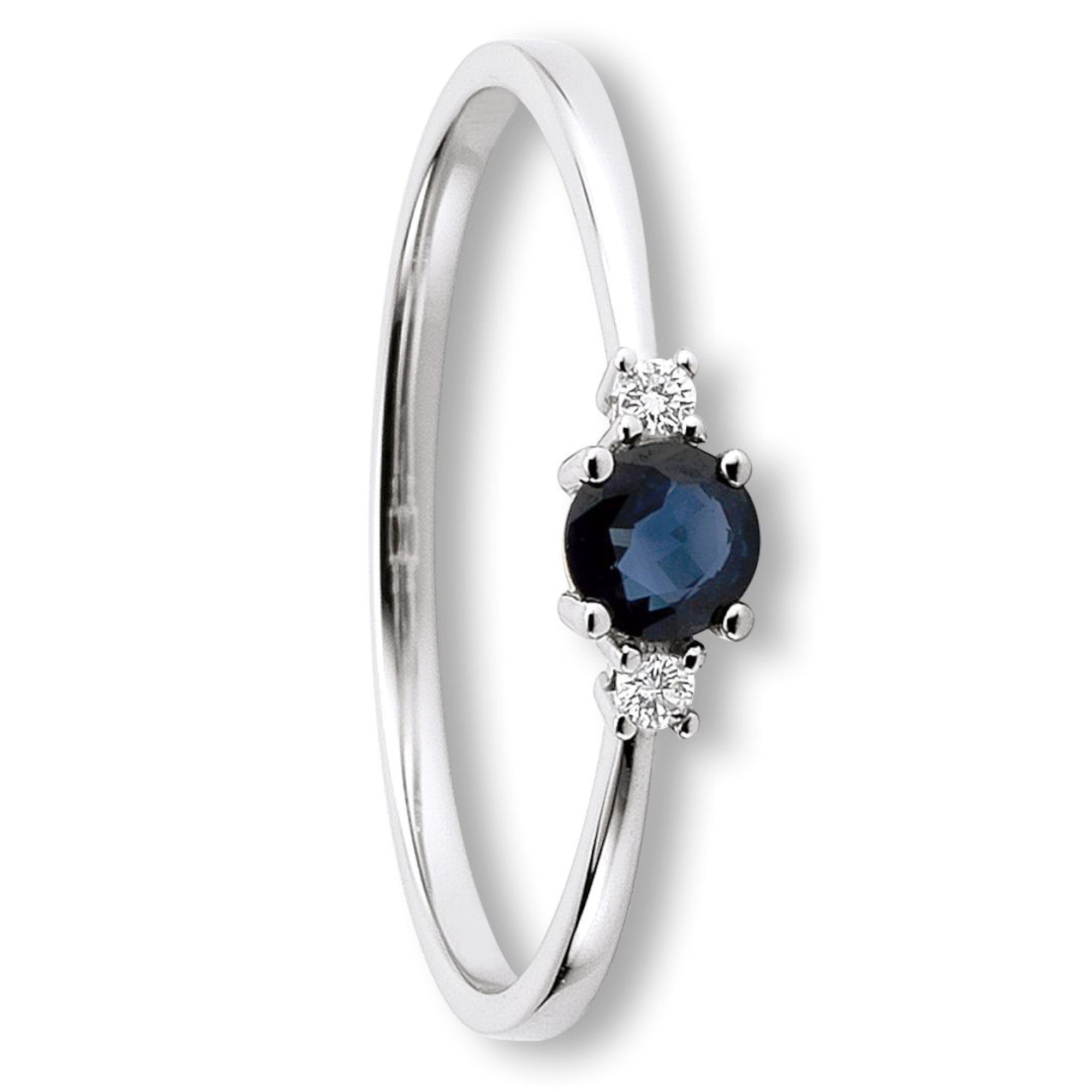 0.03 ct Diamant Brillant Safir Ring aus 585er Weißgold von ONE ELEMENT – Bild 1