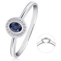 0,04 ct Diamant Brillant Safir Ring aus 585er Weißgold von ONE ELEMENT – Bild 1