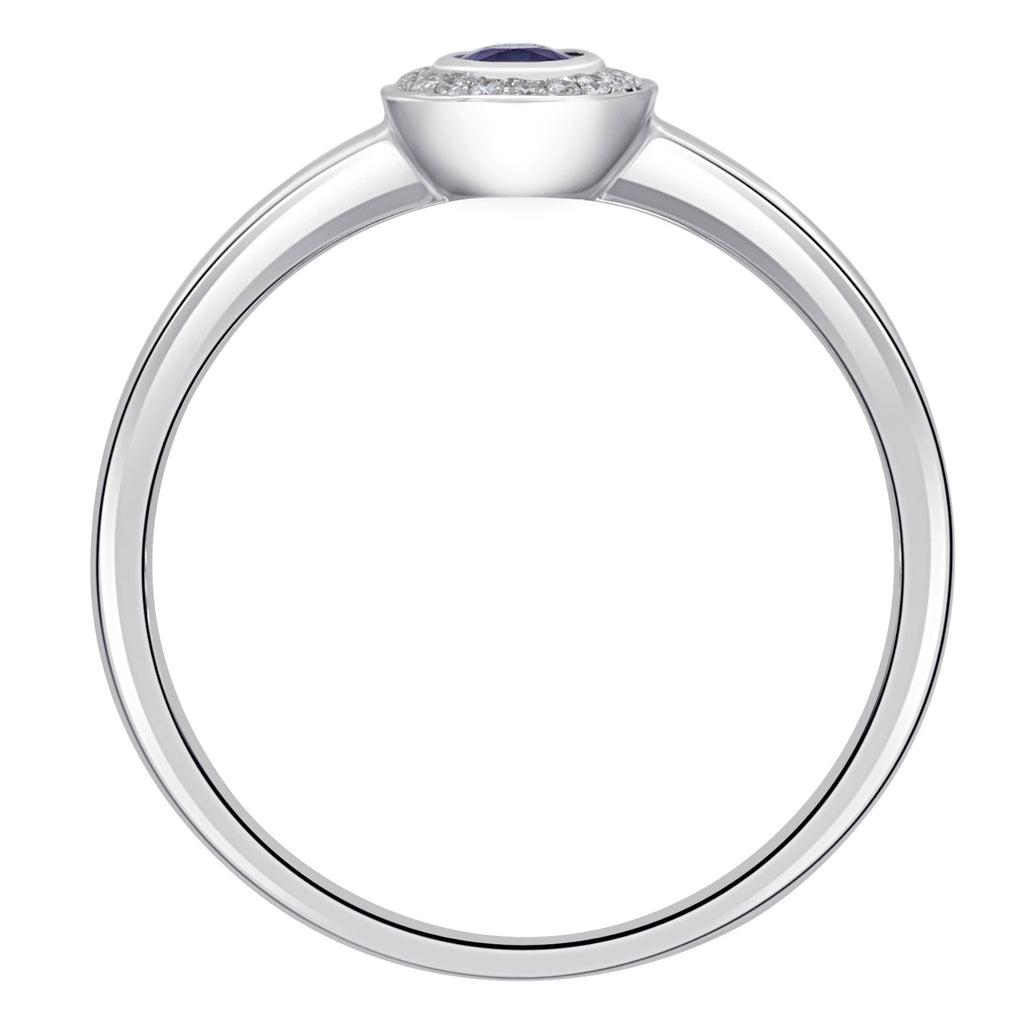 0,04 ct Diamant Brillant Safir Ring aus 585er Weißgold von ONE ELEMENT – Bild 2