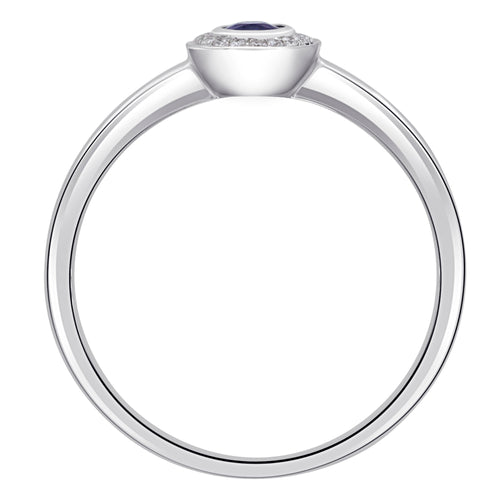 0,04 ct Diamant Brillant Safir Ring aus 585er Weißgold von ONE ELEMENT – Bild 2