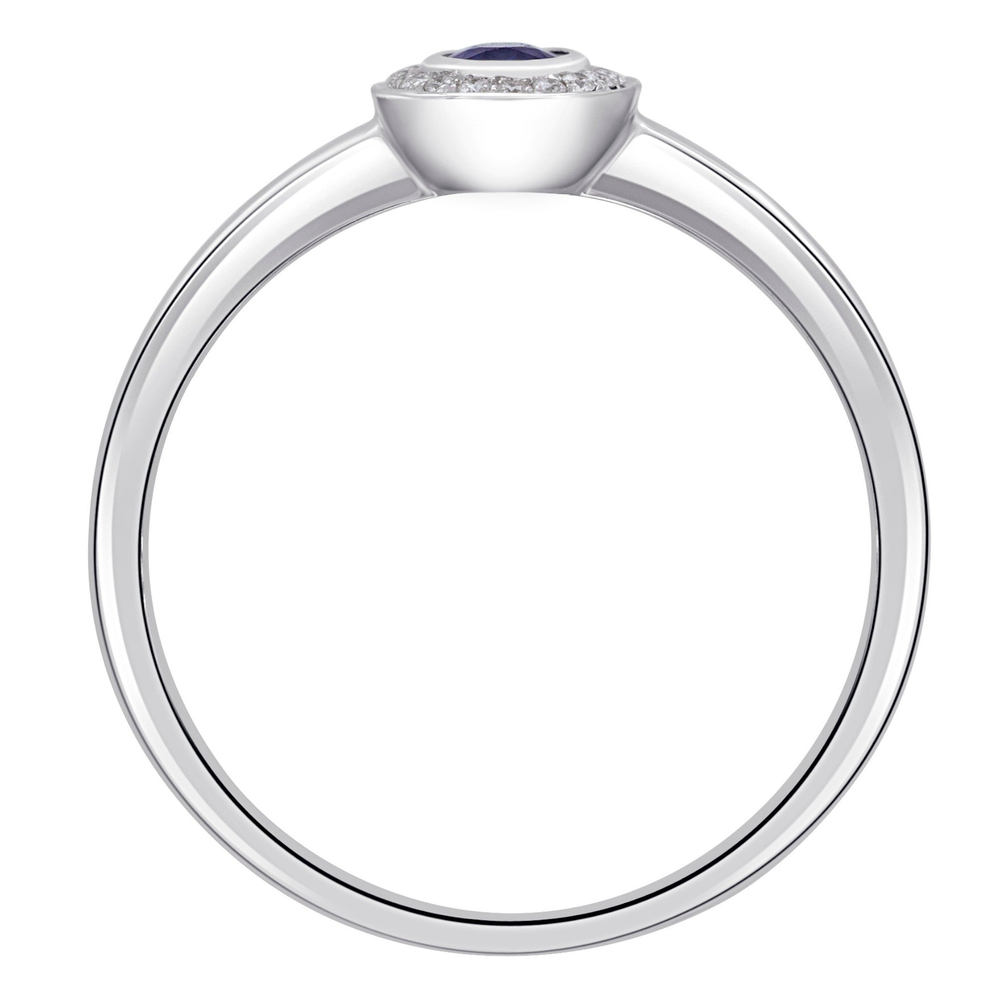 0,05 ct Diamant Brillant Safir Ring aus 585er Weißgold von ONE ELEMENT – Bild 2