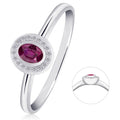 0,04 ct Diamant Brillant Rubin Ring aus 585er Weißgold von ONE ELEMENT – Bild 1