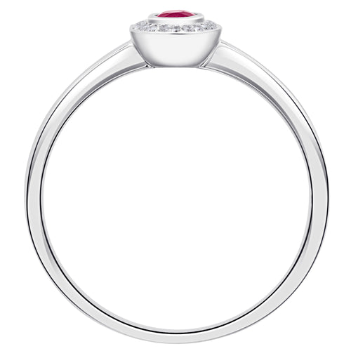 0,04 ct Diamant Brillant Rubin Ring aus 585er Weißgold von ONE ELEMENT – Bild 2