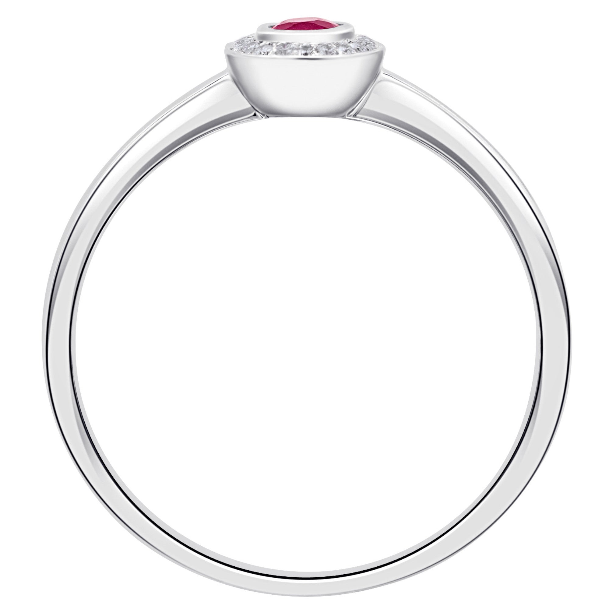 0,05 ct Diamant Brillant Rubin Ring aus 585er Weißgold von ONE ELEMENT – Bild 2