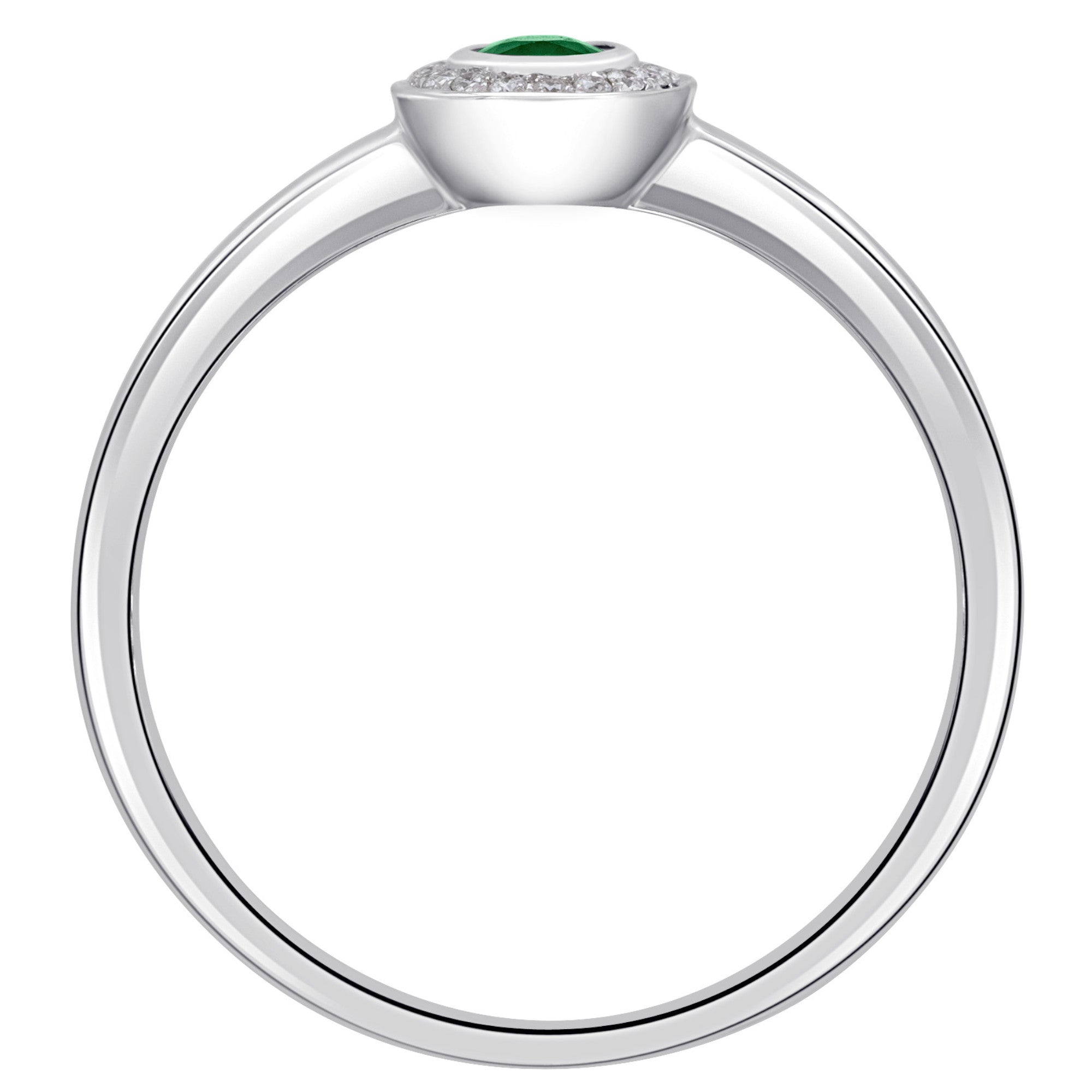 0,05 ct Diamant Brillant Smaragd Ring aus 585er Weißgold von ONE ELEMENT – Bild 2