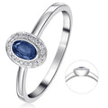 0,05 ct Diamant Brillant Safir Ring aus 585er Weißgold von ONE ELEMENT – Bild 1