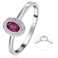0,05 ct Diamant Brillant Rubin Ring aus 585er Weißgold von ONE ELEMENT – Bild 1