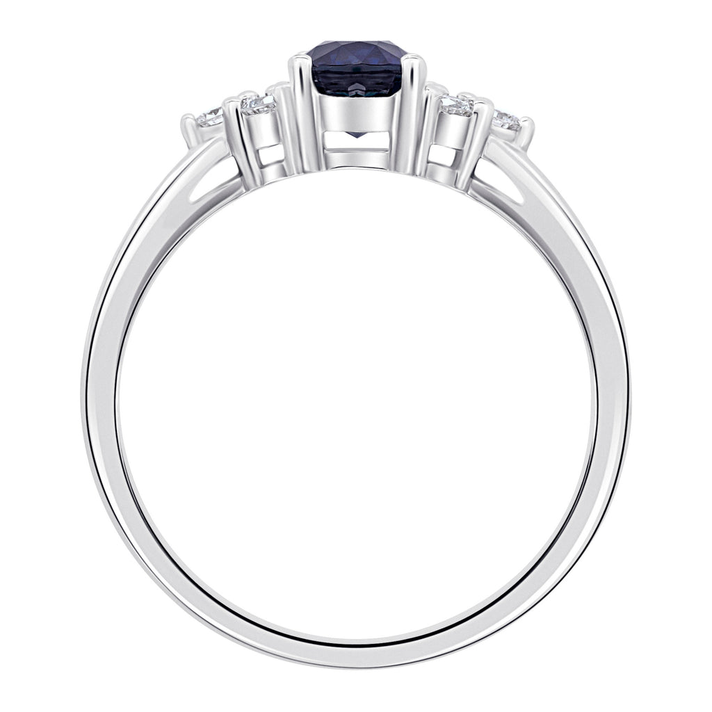 0,08 ct Diamant Brillant Safir Ring aus 585er Weißgold von ONE ELEMENT – Bild 2