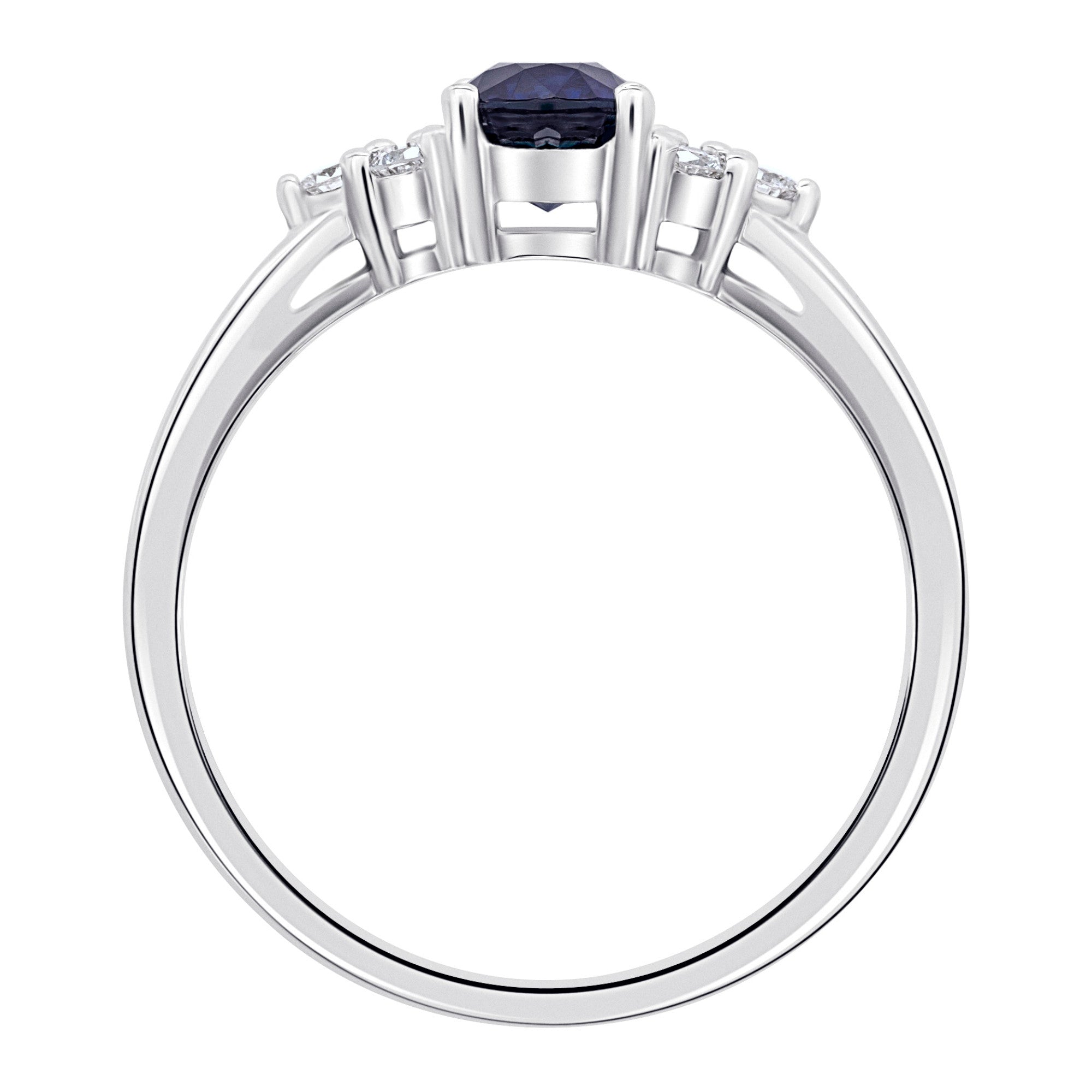 0,08 ct Diamant Brillant Safir Ring aus 585er Weißgold von ONE ELEMENT – Bild 2