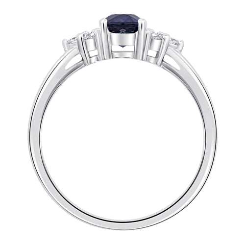 0,08 ct Diamant Brillant Safir Ring aus 585er Weißgold von ONE ELEMENT – Bild 2
