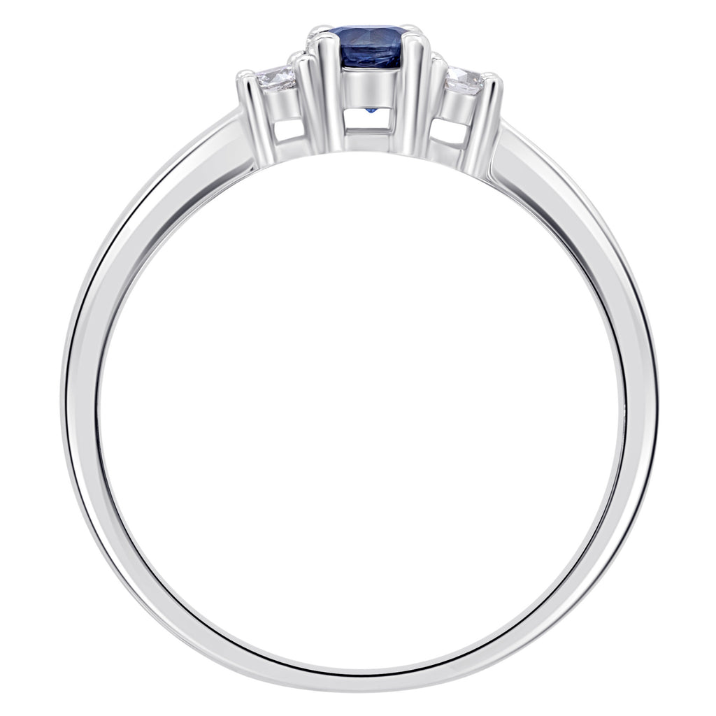 0,11 ct Diamant Brillant Safir Ring aus 585er Weißgold von ONE ELEMENT – Bild 2