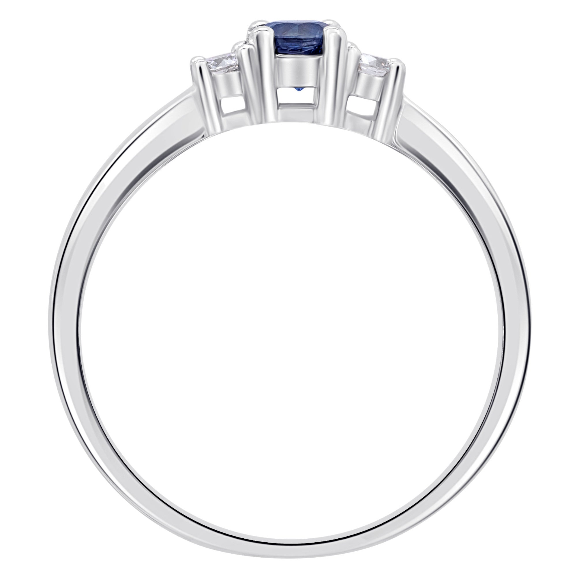 0,11 ct Diamant Brillant Safir Ring aus 585er Weißgold von ONE ELEMENT – Bild 2