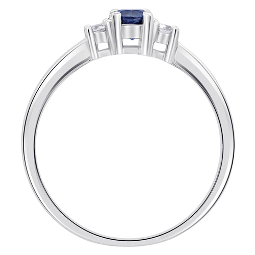 0,11 ct Diamant Brillant Safir Ring aus 585er Weißgold von ONE ELEMENT – Bild 2