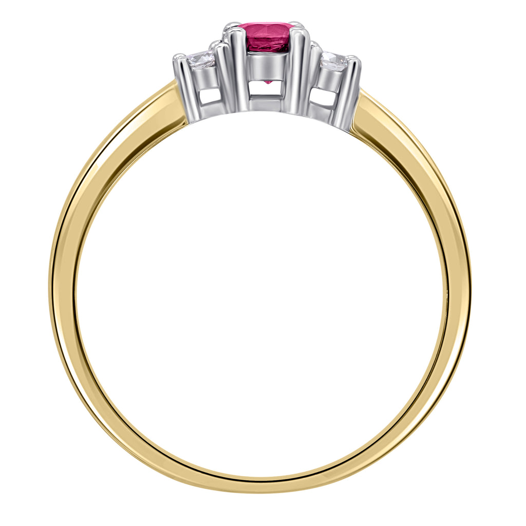 0,11 ct Diamant Brillant Rubin Ring aus 585er Gelbgold von ONE ELEMENT – Bild 2