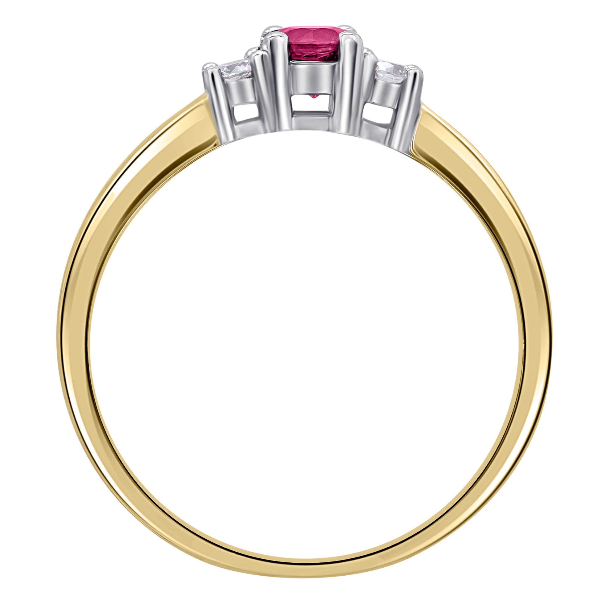 0,11 ct Diamant Brillant Rubin Ring aus 585er Gelbgold von ONE ELEMENT – Bild 2