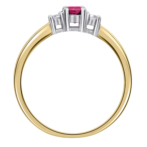 0,11 ct Diamant Brillant Rubin Ring aus 585er Gelbgold von ONE ELEMENT – Bild 2