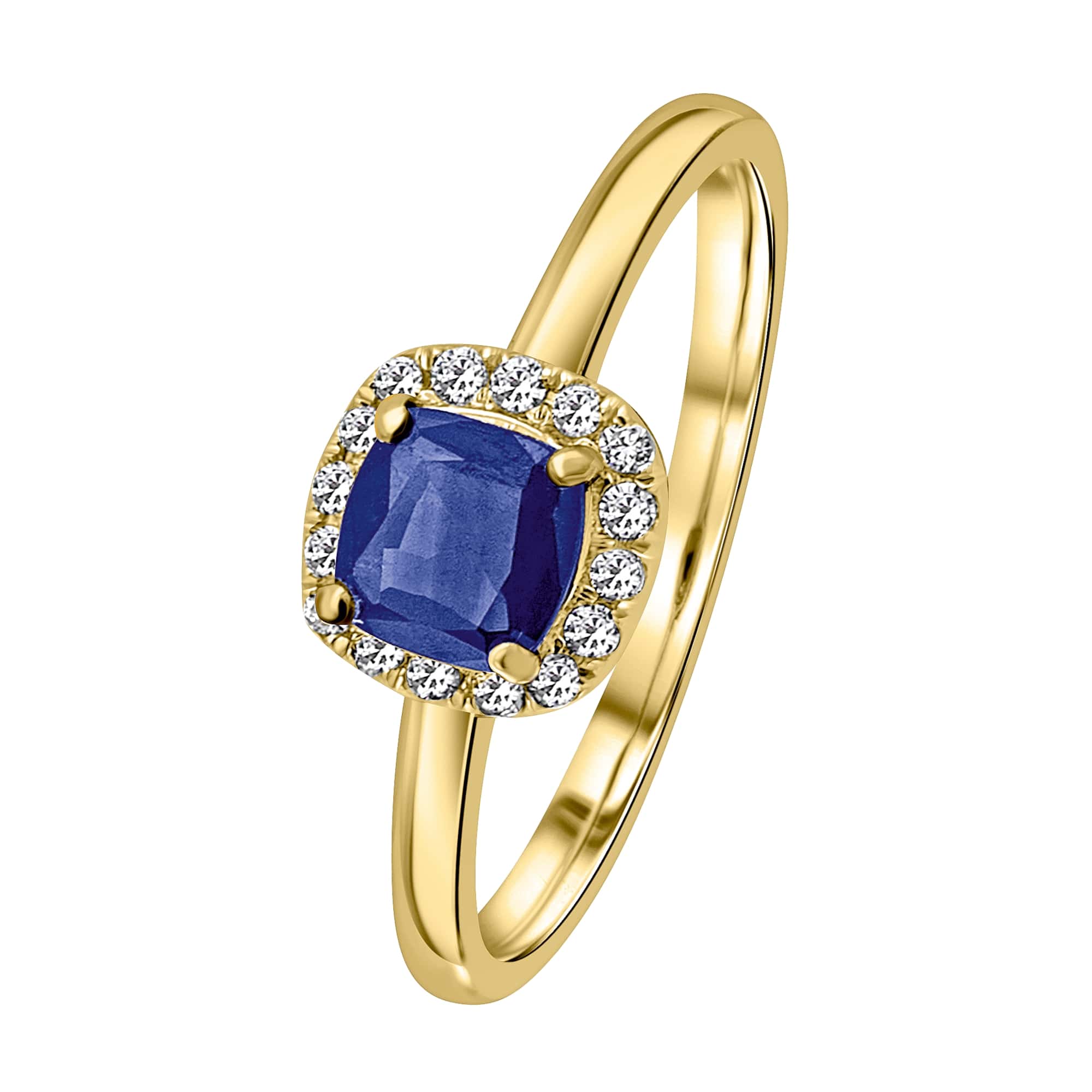 0,12 ct Diamant Brillant Safir Ring aus 585er Gelbgold von ONE ELEMENT – Bild 1
