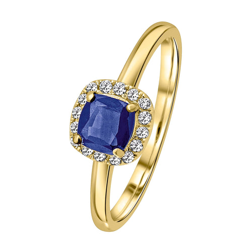 0,12 ct Diamant Brillant Safir Ring aus 585er Gelbgold von ONE ELEMENT – Bild 1