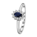 0,15 ct Diamant Brillant Safir Ring aus 585er Weißgold von ONE ELEMENT – Bild 1