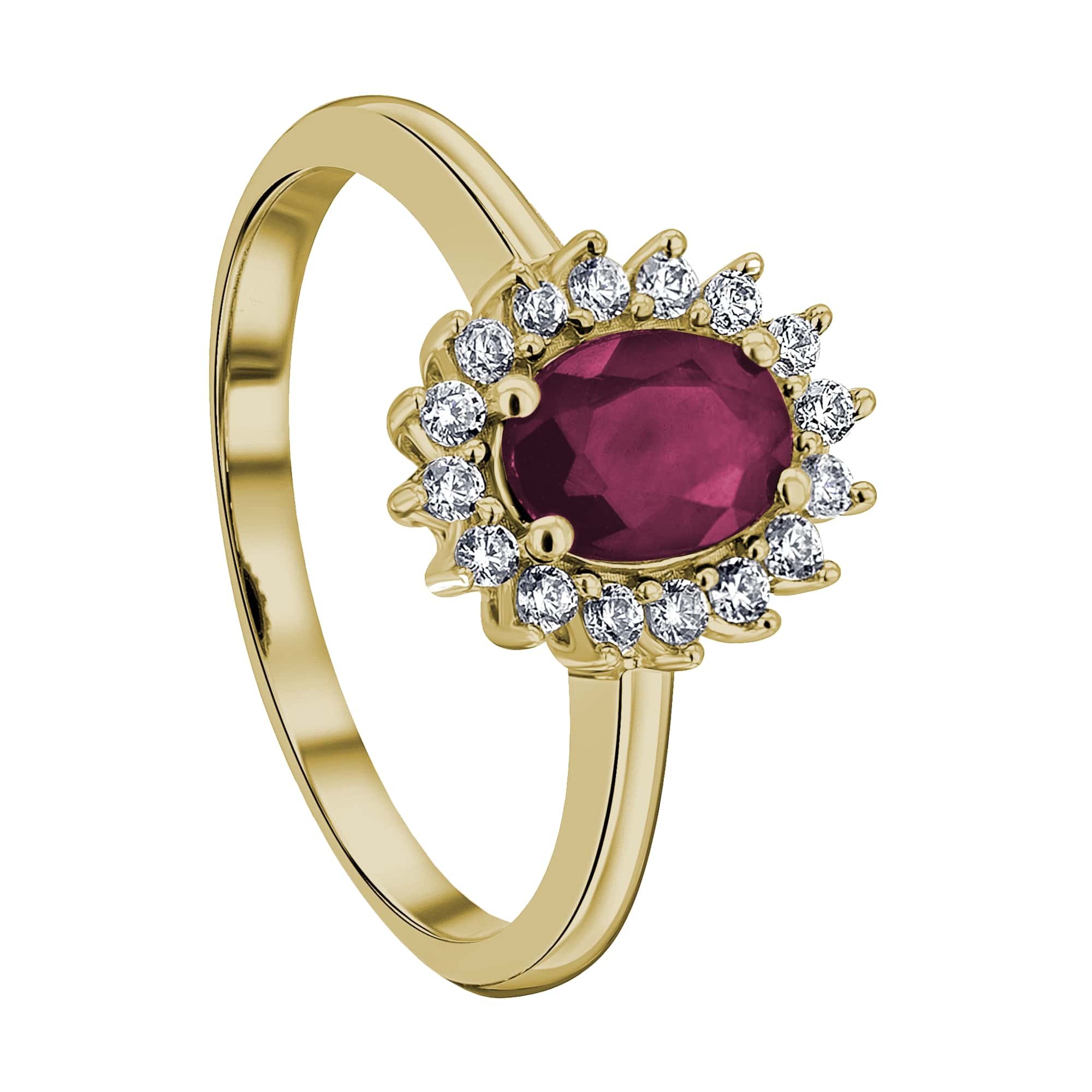 0,25 ct Diamant Brillant Rubin Ring aus 585er Gelbgold von ONE ELEMENT – Bild 1