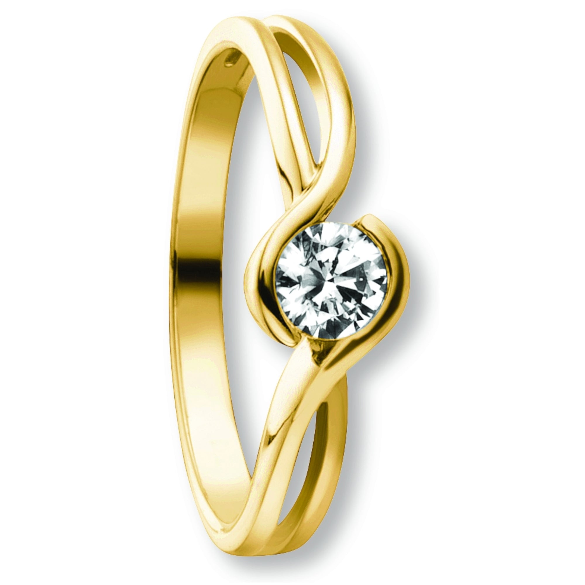 Zirkonia Ring aus 333er Gelbgold von ONE ELEMENT – Bild 1