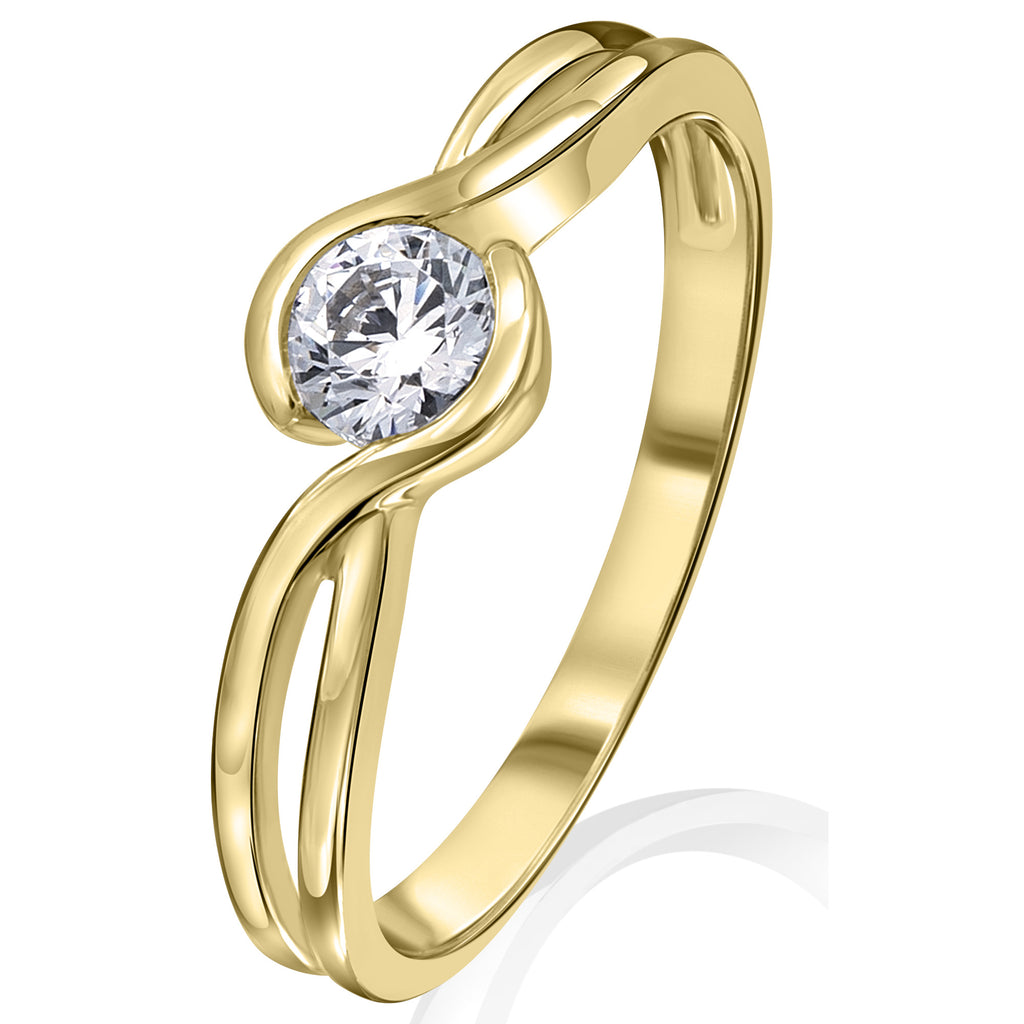 Zirkonia Ring aus 333er Gelbgold von ONE ELEMENT – Bild 2