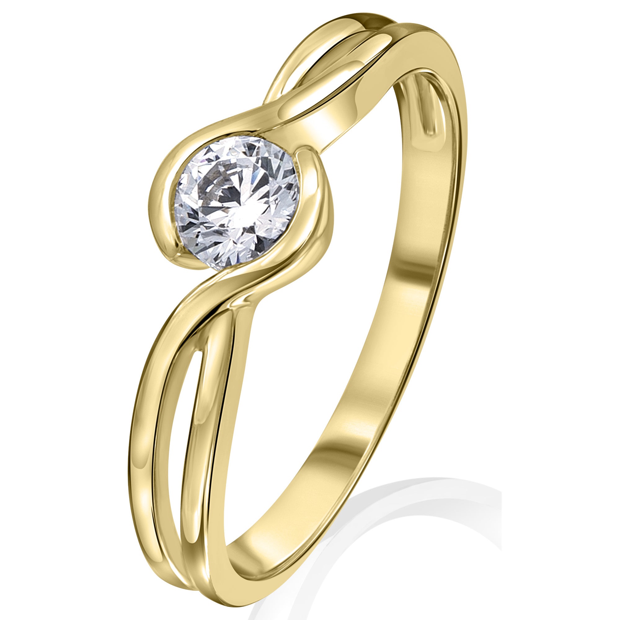 Zirkonia Ring aus 333er Gelbgold von ONE ELEMENT – Bild 2