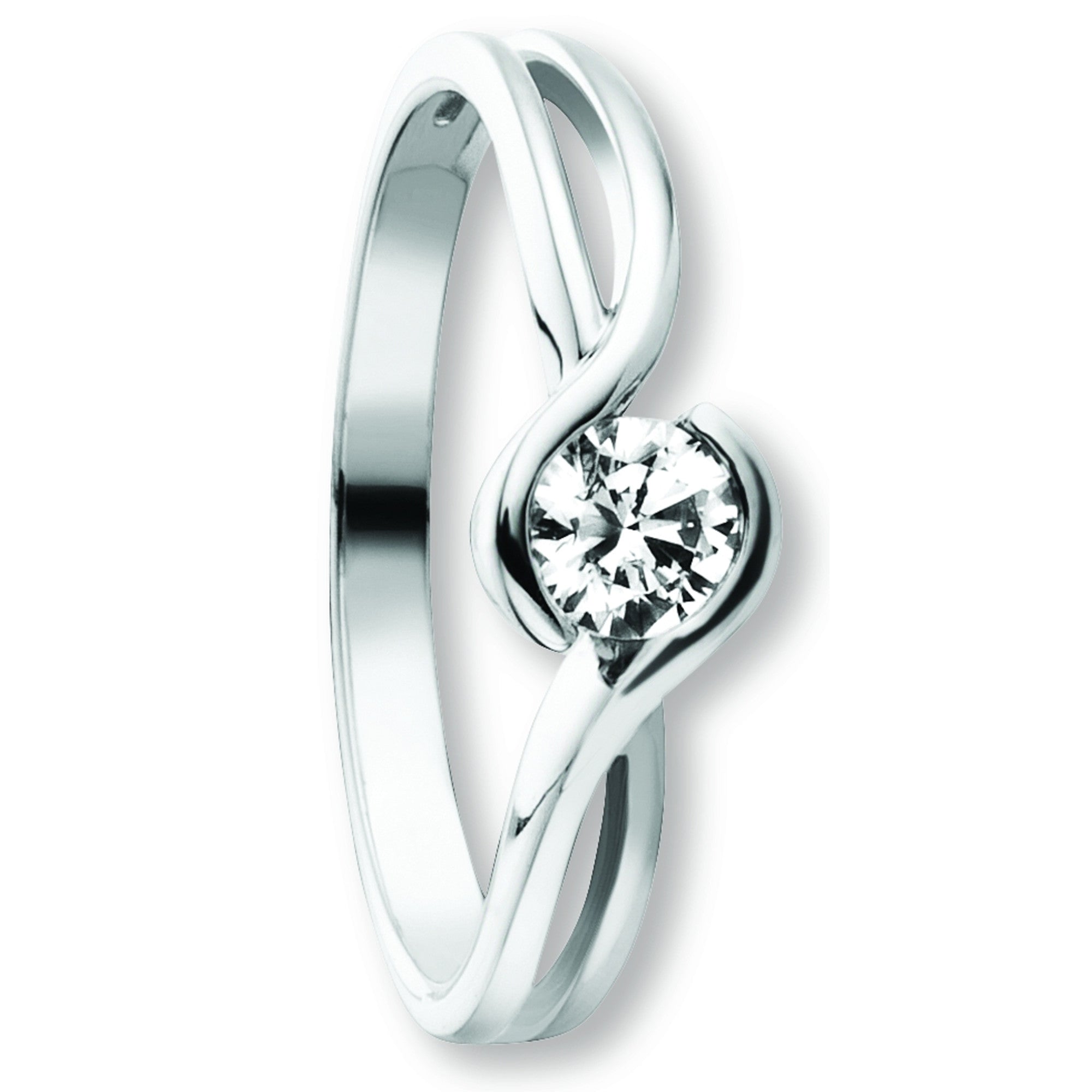Zirkonia Ring aus 333er Weißgold von ONE ELEMENT – Bild 1